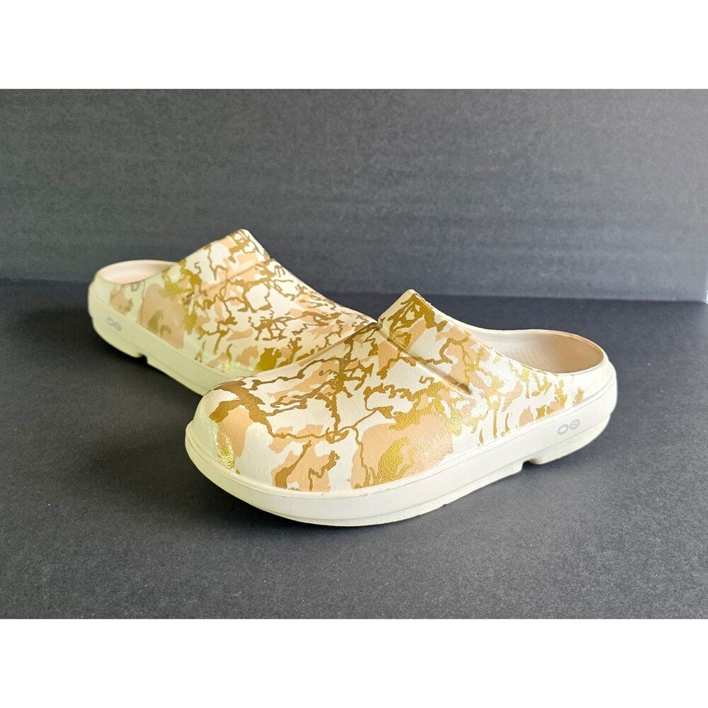OOFOS OOcloog Sahara Gold Camo Luxe Clog EU 40 Women's 9 Comfort Limited Edition